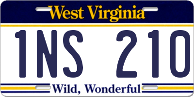 WV license plate 1NS210