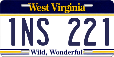 WV license plate 1NS221