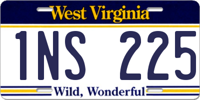 WV license plate 1NS225