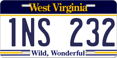 WV license plate 1NS232