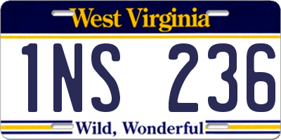 WV license plate 1NS236
