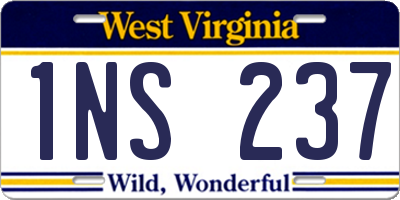 WV license plate 1NS237