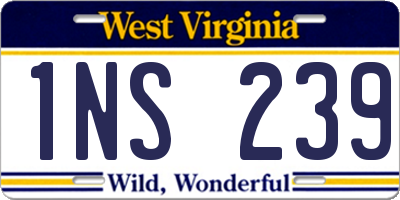 WV license plate 1NS239