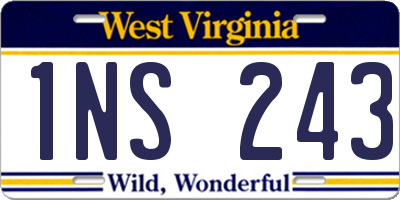 WV license plate 1NS243