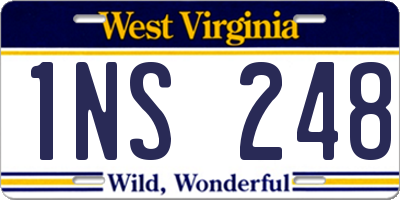 WV license plate 1NS248