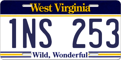 WV license plate 1NS253