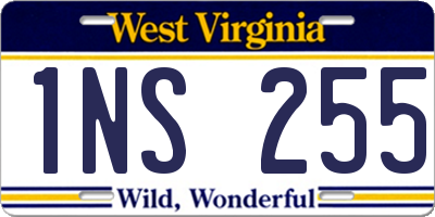 WV license plate 1NS255