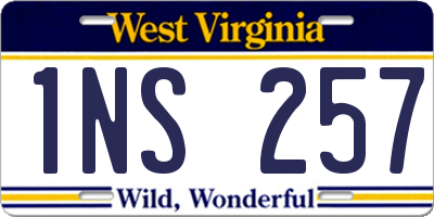 WV license plate 1NS257