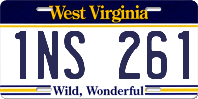 WV license plate 1NS261