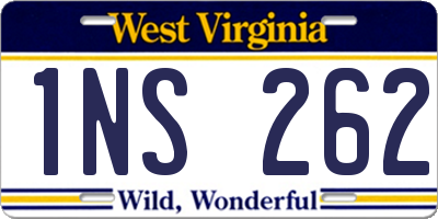 WV license plate 1NS262