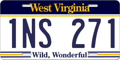 WV license plate 1NS271
