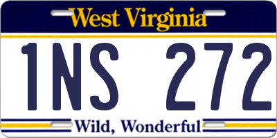WV license plate 1NS272