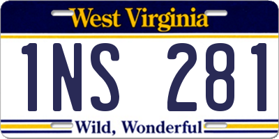 WV license plate 1NS281