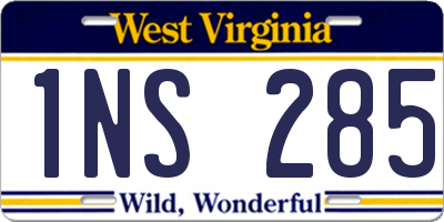 WV license plate 1NS285