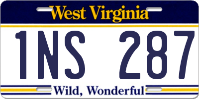 WV license plate 1NS287
