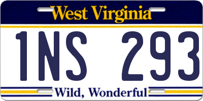 WV license plate 1NS293