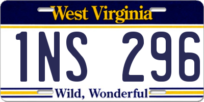 WV license plate 1NS296