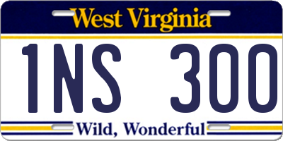 WV license plate 1NS300