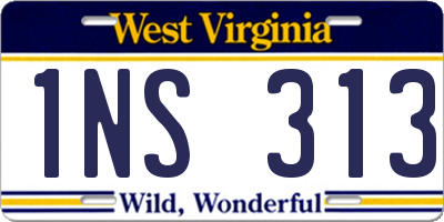 WV license plate 1NS313