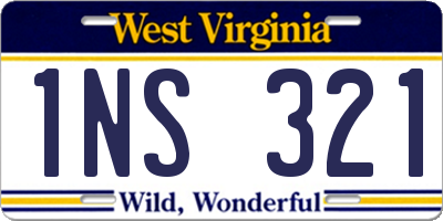 WV license plate 1NS321