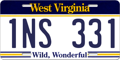 WV license plate 1NS331