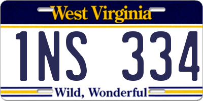 WV license plate 1NS334
