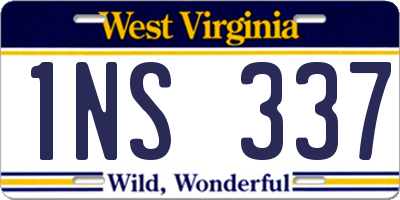 WV license plate 1NS337