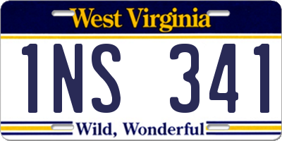 WV license plate 1NS341