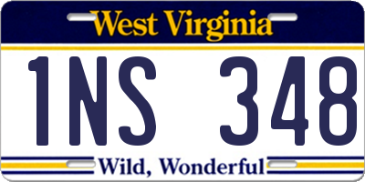 WV license plate 1NS348