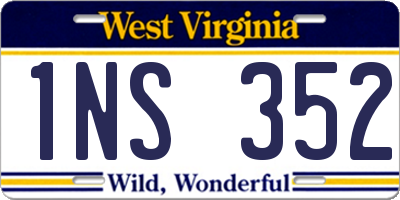 WV license plate 1NS352