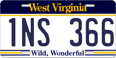 WV license plate 1NS366