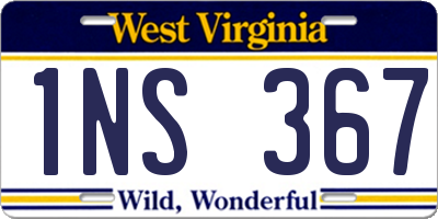 WV license plate 1NS367