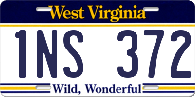 WV license plate 1NS372