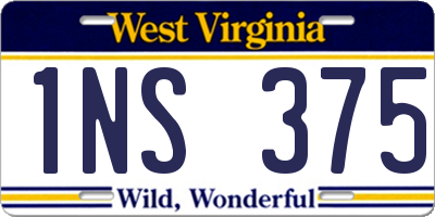 WV license plate 1NS375