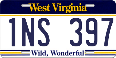 WV license plate 1NS397