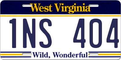 WV license plate 1NS404
