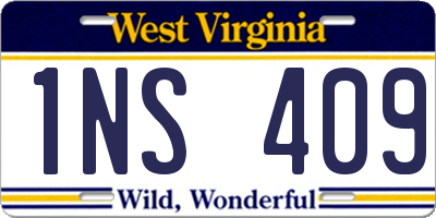 WV license plate 1NS409