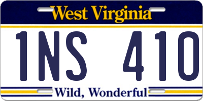 WV license plate 1NS410