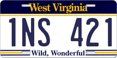 WV license plate 1NS421