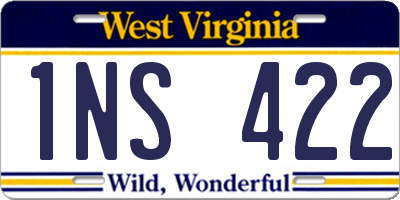 WV license plate 1NS422