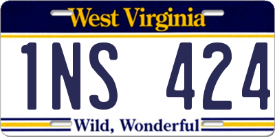 WV license plate 1NS424