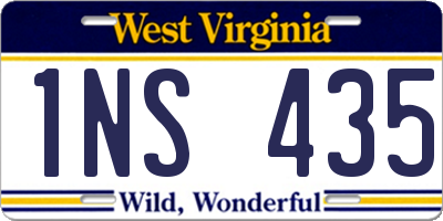 WV license plate 1NS435