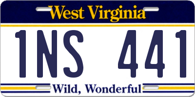 WV license plate 1NS441