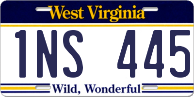 WV license plate 1NS445