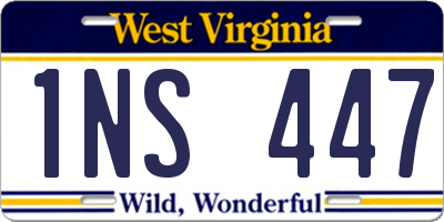WV license plate 1NS447