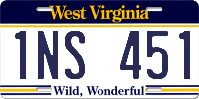 WV license plate 1NS451