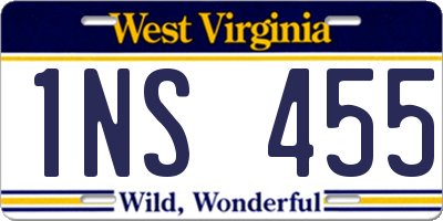 WV license plate 1NS455