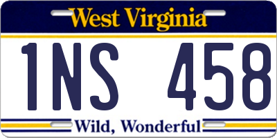 WV license plate 1NS458