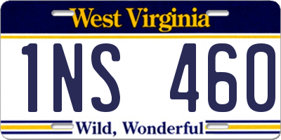 WV license plate 1NS460