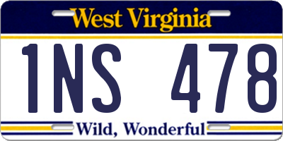 WV license plate 1NS478